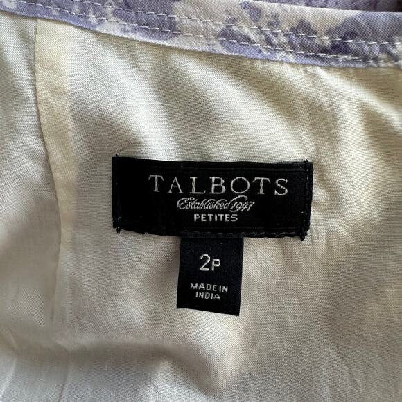 Talbots Lavender Purple Print Sleeveless Fit & Flare Midi Sundress Size 2P - Picture 5 of 7